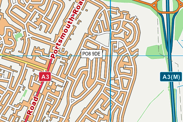 PO8 9DE map - OS VectorMap District (Ordnance Survey)