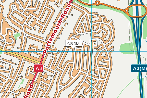 PO8 9DF map - OS VectorMap District (Ordnance Survey)