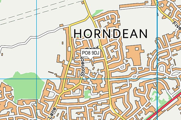 PO8 9DJ map - OS VectorMap District (Ordnance Survey)