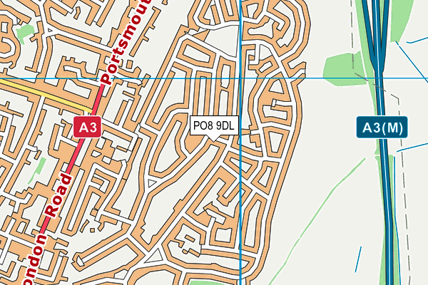 PO8 9DL map - OS VectorMap District (Ordnance Survey)