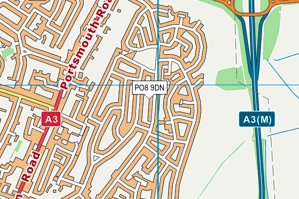 PO8 9DN map - OS VectorMap District (Ordnance Survey)