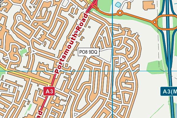 PO8 9DQ map - OS VectorMap District (Ordnance Survey)