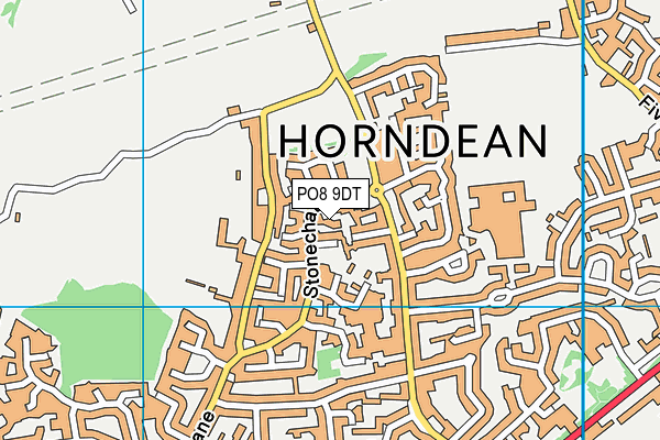 PO8 9DT map - OS VectorMap District (Ordnance Survey)