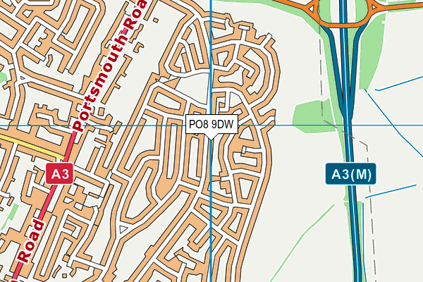 PO8 9DW map - OS VectorMap District (Ordnance Survey)