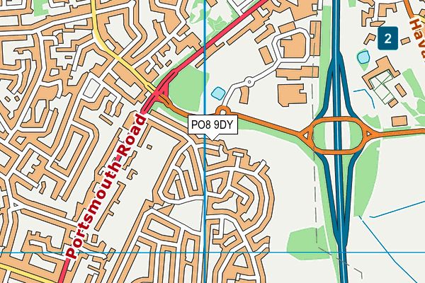 PO8 9DY map - OS VectorMap District (Ordnance Survey)