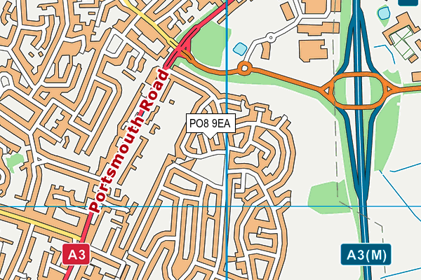 PO8 9EA map - OS VectorMap District (Ordnance Survey)