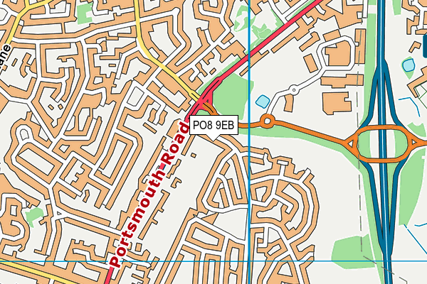 PO8 9EB map - OS VectorMap District (Ordnance Survey)