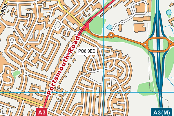 PO8 9ED map - OS VectorMap District (Ordnance Survey)