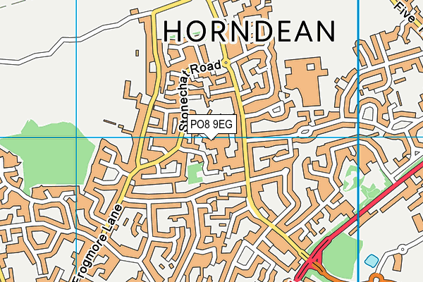 PO8 9EG map - OS VectorMap District (Ordnance Survey)