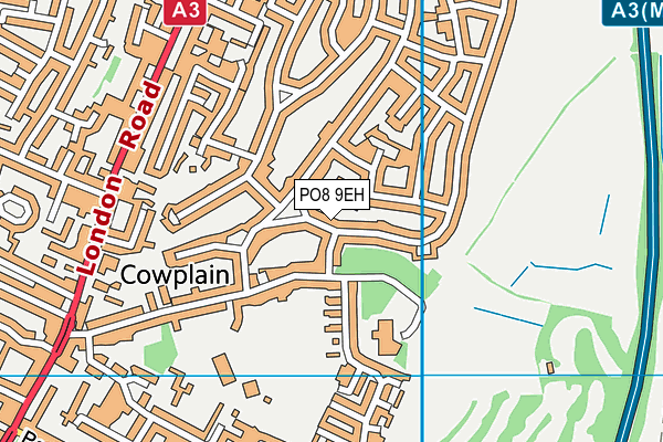 PO8 9EH map - OS VectorMap District (Ordnance Survey)