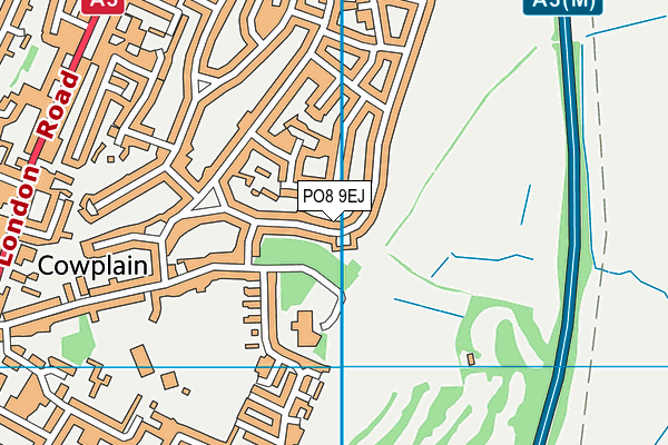 PO8 9EJ map - OS VectorMap District (Ordnance Survey)