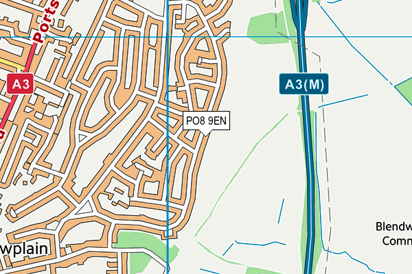 PO8 9EN map - OS VectorMap District (Ordnance Survey)