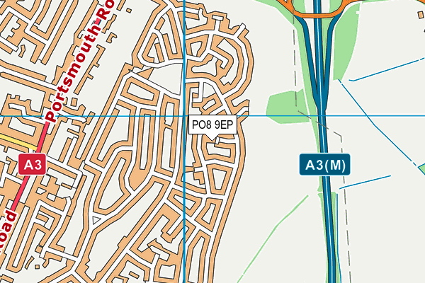 PO8 9EP map - OS VectorMap District (Ordnance Survey)