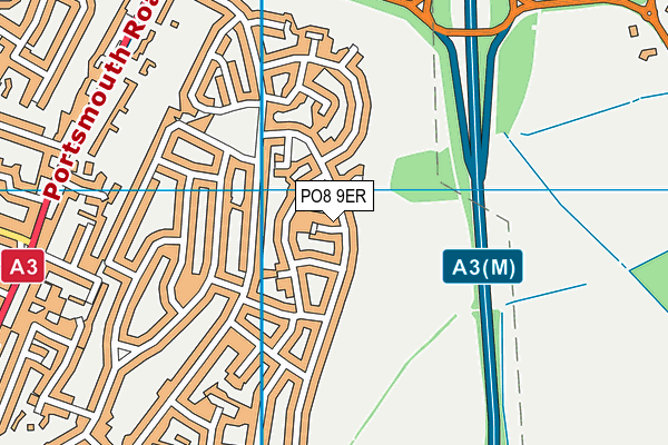 PO8 9ER map - OS VectorMap District (Ordnance Survey)