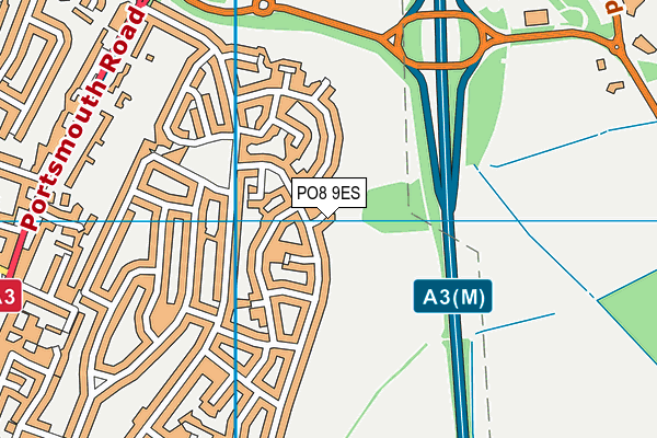 PO8 9ES map - OS VectorMap District (Ordnance Survey)