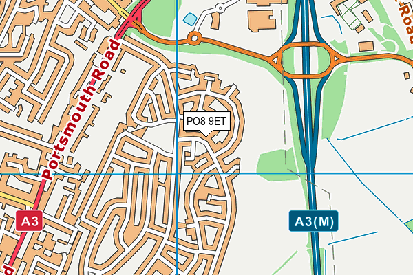 PO8 9ET map - OS VectorMap District (Ordnance Survey)