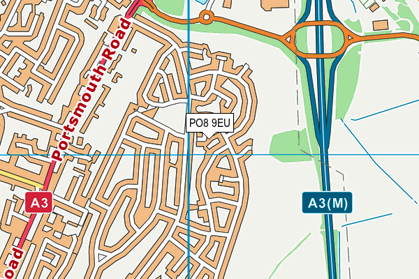 PO8 9EU map - OS VectorMap District (Ordnance Survey)