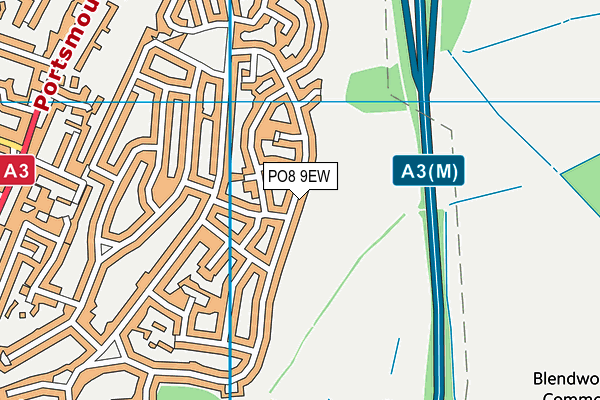 PO8 9EW map - OS VectorMap District (Ordnance Survey)