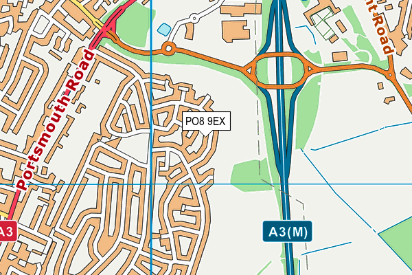 PO8 9EX map - OS VectorMap District (Ordnance Survey)