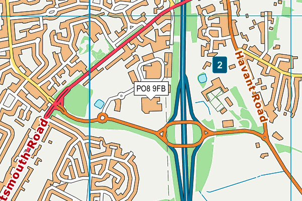 PO8 9FB map - OS VectorMap District (Ordnance Survey)