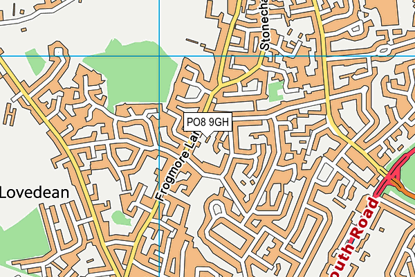 PO8 9GH map - OS VectorMap District (Ordnance Survey)