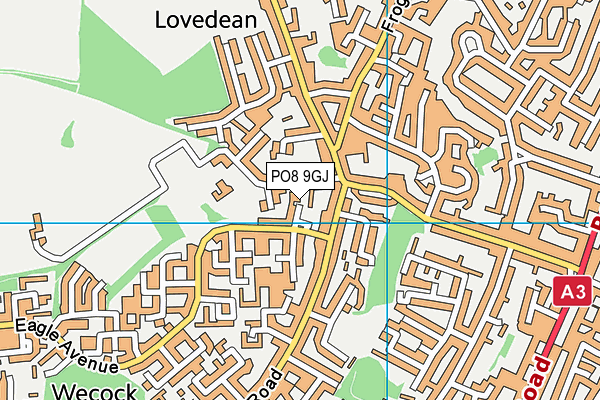 PO8 9GJ map - OS VectorMap District (Ordnance Survey)