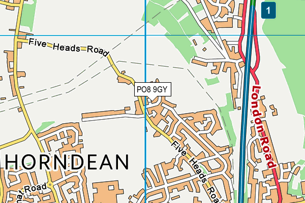 PO8 9GY map - OS VectorMap District (Ordnance Survey)