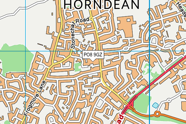 PO8 9GZ map - OS VectorMap District (Ordnance Survey)