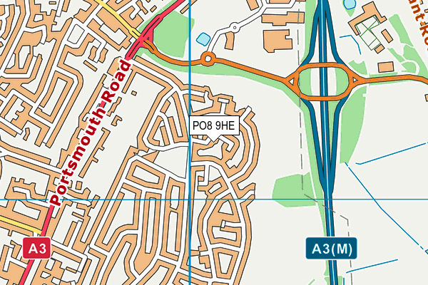 PO8 9HE map - OS VectorMap District (Ordnance Survey)