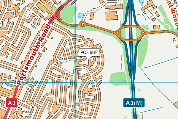 PO8 9HF map - OS VectorMap District (Ordnance Survey)