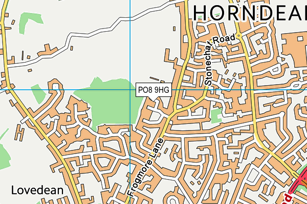 PO8 9HG map - OS VectorMap District (Ordnance Survey)