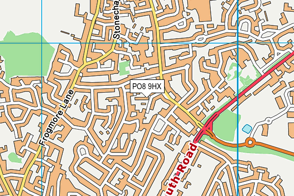 PO8 9HX map - OS VectorMap District (Ordnance Survey)