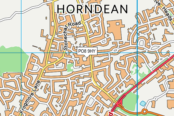 PO8 9HY map - OS VectorMap District (Ordnance Survey)