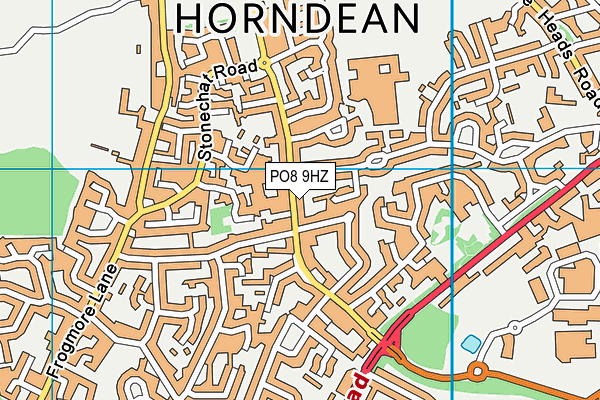 PO8 9HZ map - OS VectorMap District (Ordnance Survey)