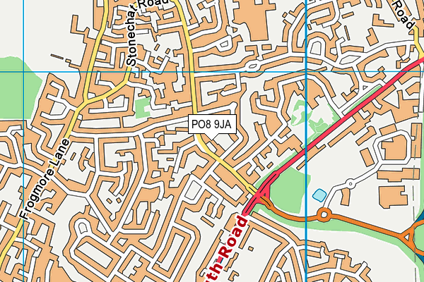 PO8 9JA map - OS VectorMap District (Ordnance Survey)