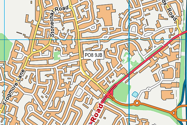 PO8 9JB map - OS VectorMap District (Ordnance Survey)