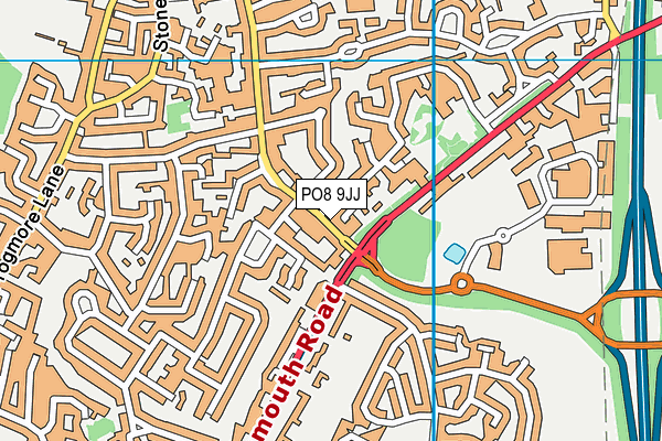 PO8 9JJ map - OS VectorMap District (Ordnance Survey)