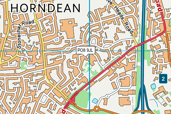 PO8 9JL map - OS VectorMap District (Ordnance Survey)