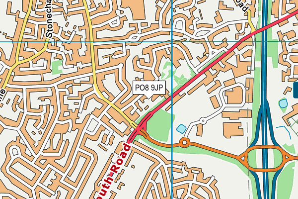 PO8 9JP map - OS VectorMap District (Ordnance Survey)