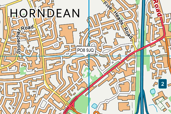 PO8 9JQ map - OS VectorMap District (Ordnance Survey)