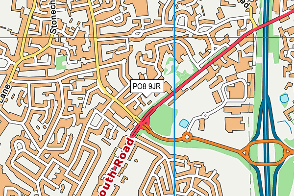 PO8 9JR map - OS VectorMap District (Ordnance Survey)