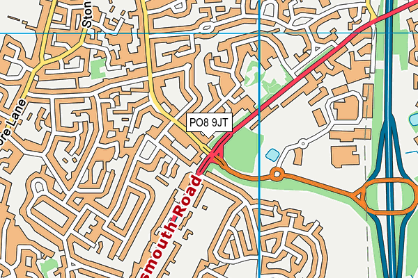 PO8 9JT map - OS VectorMap District (Ordnance Survey)