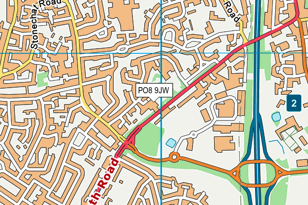 PO8 9JW map - OS VectorMap District (Ordnance Survey)