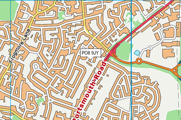 PO8 9JY map - OS VectorMap District (Ordnance Survey)