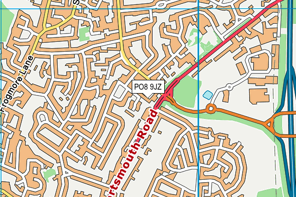 PO8 9JZ map - OS VectorMap District (Ordnance Survey)