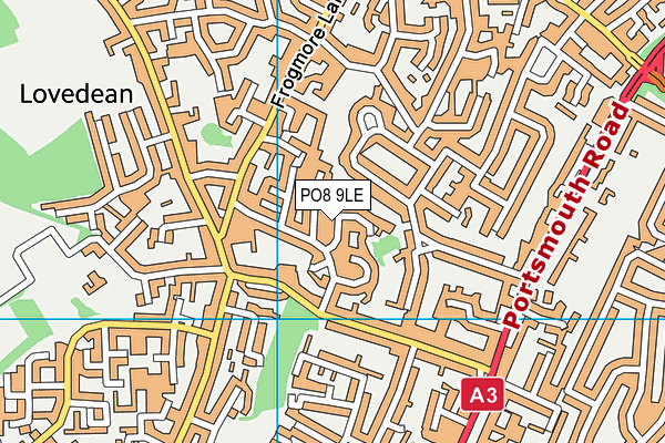 PO8 9LE map - OS VectorMap District (Ordnance Survey)