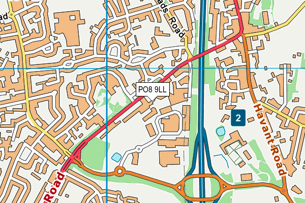 PO8 9LL map - OS VectorMap District (Ordnance Survey)