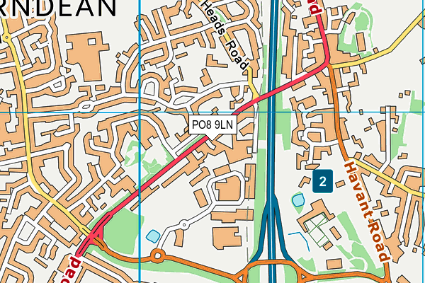 PO8 9LN map - OS VectorMap District (Ordnance Survey)