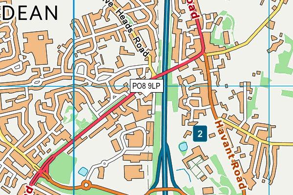 PO8 9LP map - OS VectorMap District (Ordnance Survey)