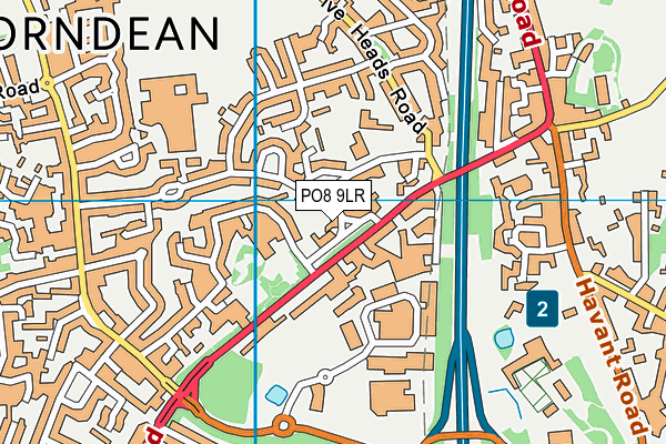 PO8 9LR map - OS VectorMap District (Ordnance Survey)